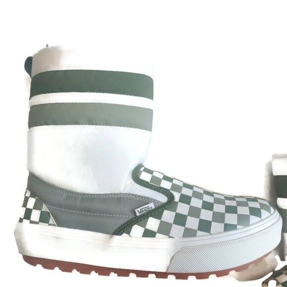 Vans Slip On Snowboot Mens Size 6 Womens 7.5 Vansguard Checks Seagrass Green - Picture 9 of 9